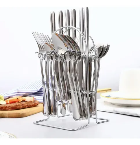 Set De 24 Cubiertos De Acero Inoxidable Deluxe