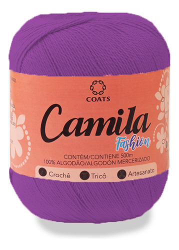 Linha Camila Fashion Coats 500m 150g Tex 300 - 100% Algodão Cor 00110 - Lilás Escuro