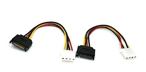 2 Unidad Sata Power Cable Adaptador 15 Pin 4 Molex Dama Ide