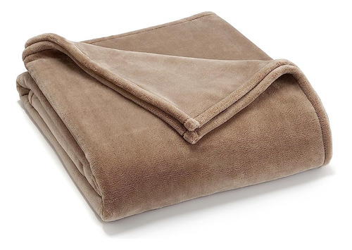 Vellux Sheared Mink Twin Blanket, Khaki