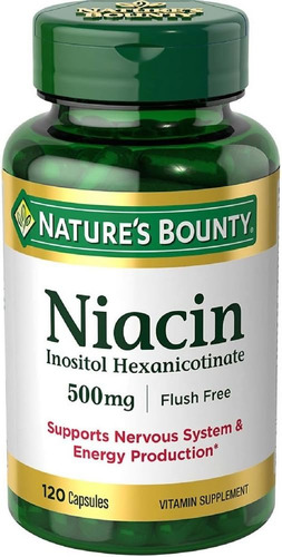  Niacina 500 Mg Cápsulas 120cap  Energía Celular Y La Salud 