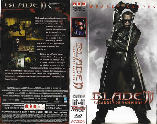 Blade Ii Cazador De Vampiros Vhs Wesley Snipes Terror.