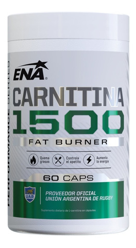 Carnitina Ena 1500 Mg Pro Burn X 60 Caps Quemador De Grasa