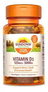 Vitamina D3 - 125mcg - 5000iu 150 Cap.