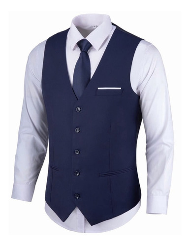 Chaleco De Traje Con Cuello En V Para Hombre Business