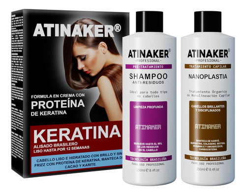 Atinaker Nanoplastia Alaciante Organico +champú