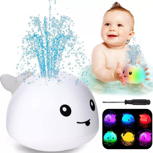 Juguete De Baño De Ballena Brillante Con Spray Para Bebés