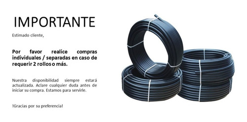 Rollo Manguera Reforzada 100 Mts De 1 Pulgada Negro