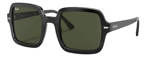 Anteojos de sol Ray-Ban RB2188 Standard con marco de acetato color gloss black, lente green de cristal clásica, varilla gloss black de acetato