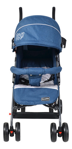 Coche Paragüita Reforzado Bebe Paseo Carrito Bipokids Azul Gris