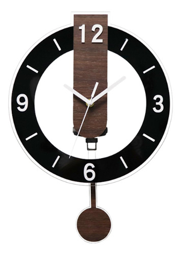 Relógio De Parede Com Pêndulo, Decoração Moderna, Preto