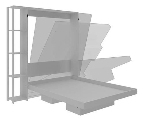 Cama Retratil De Parede Casal Cm8014 Branco Branco