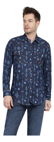 Camisa Vaquera Hombre Wrangler Regular Fit Manga Larga 406