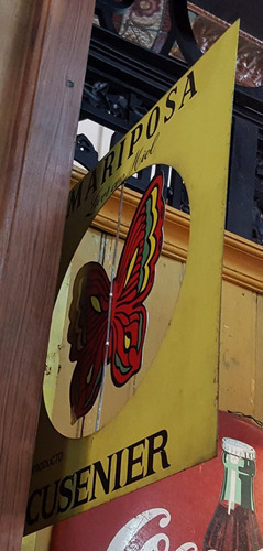 Imagen 2 de 2 de Cartel Antiguo Mariposa Cusenier Litografía Con Mov. 7o 1605