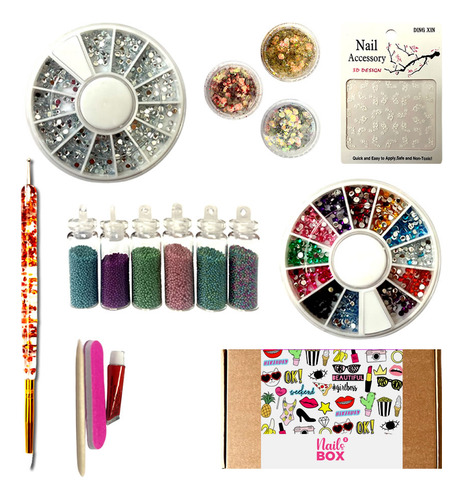 Esmaltes Niña Uñas Brillos Strass - Kit 3 Manicura