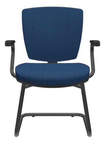 Kit 3 Cadeiras Fixa Ergonômica Preto Bx Flexi Poliéster azul