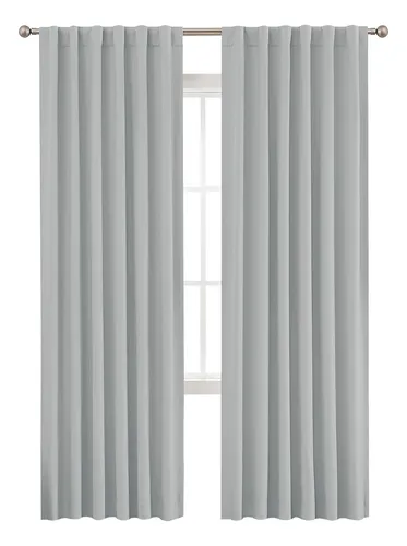 comprar Cortinas Blackout Textil 2 Paños 140x220cm Gris Haussman Color Gris Claro
