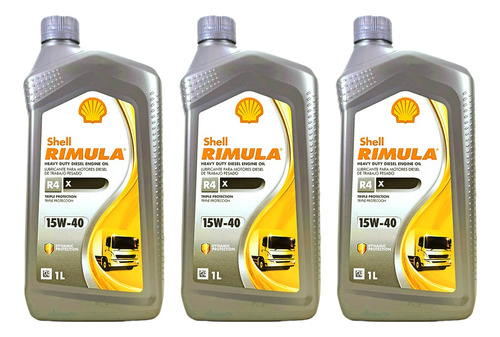 Aceite 15w-40 Shell Rimula Motores Diesel Por Tres Litros