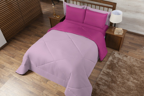 Edredom Casal Queen Cobertor + Lençol 2,40m X 2,15m 06 Peças Oliveira Casa Completa Enxovais Cor Rosa Pink Desenho Do Tecido Liso