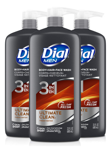 Dial Lavado Corporal 3 En 1 Para Hombre, Cabello Y Cara, Ult