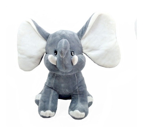 Elefante Pelúcia Cinza 21 Cm Anti-alérgico Altura Lavável