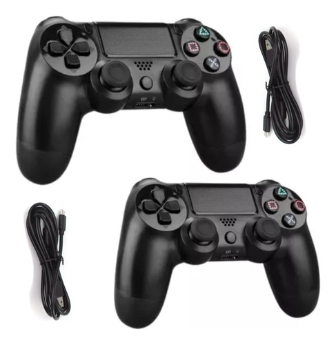 Kit de 2 mandos inalámbricos compatibles con PS4, color negro