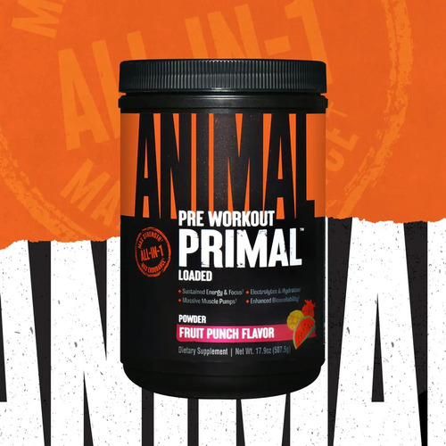 Pre Entreno Universal Animal Primal 25 Servicios L Sabor Ponche De Frutas