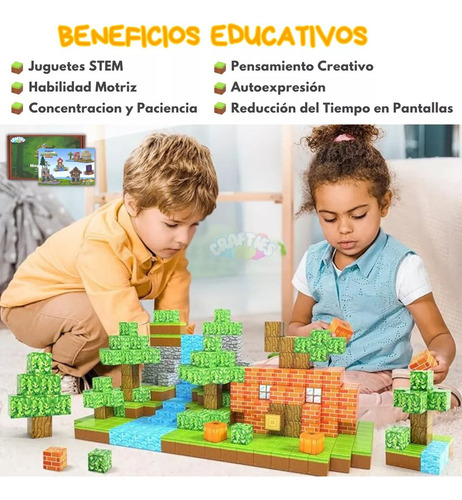 Bloques Magneticos De Construcción Juguete De Tipo Minecraft