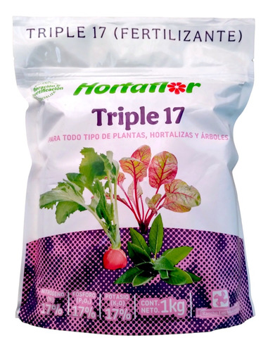 Alimento Plantas Hortalizas Arboles Fetilizante Triple17 1kg