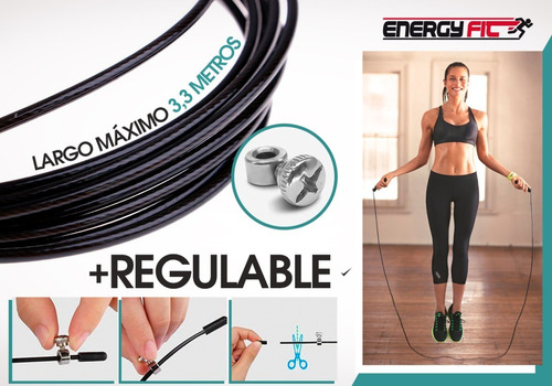Imagen 7 de 10 de Soga Saltar Speed Rope Mangos Aluminio Cabezal 360° Crossfit