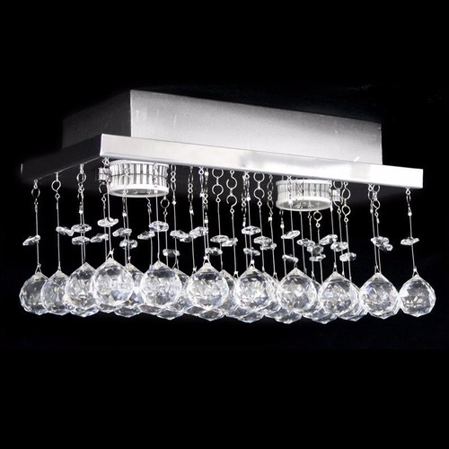 Lustre De Cristal Original Plafon Retangular 30x15x10cm - Jp