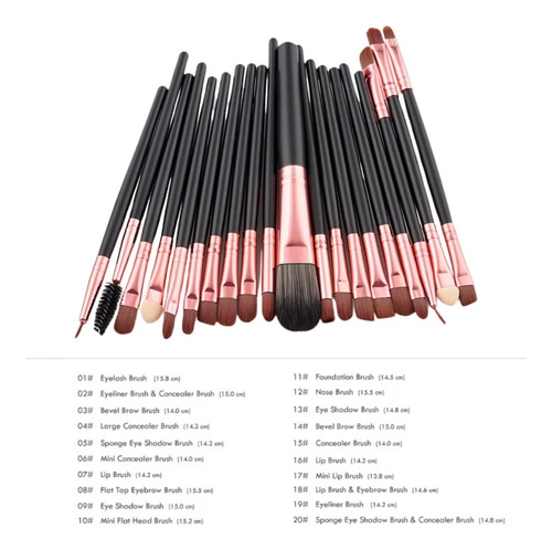 Lote (10 Sets) De 20 Brochas Maquillaje Ojos , Paquete Color Al Azar