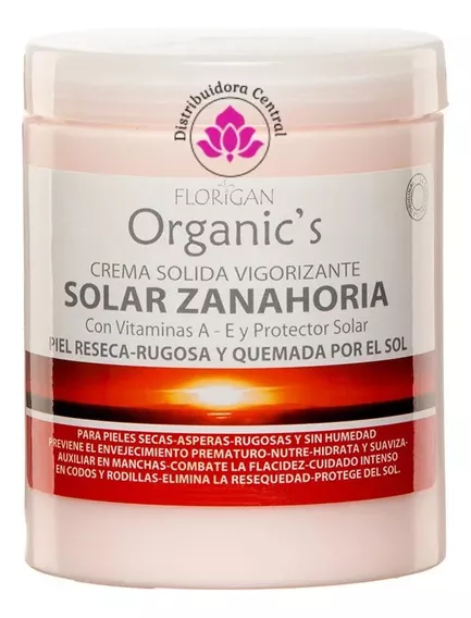 Crema Sólida Solar Zanahoria Vigorizante Florigan® 600grs.