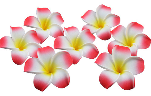 Flor De Frangipani Hawaiano Red Plumeria De 6 Cm Para Fiesta