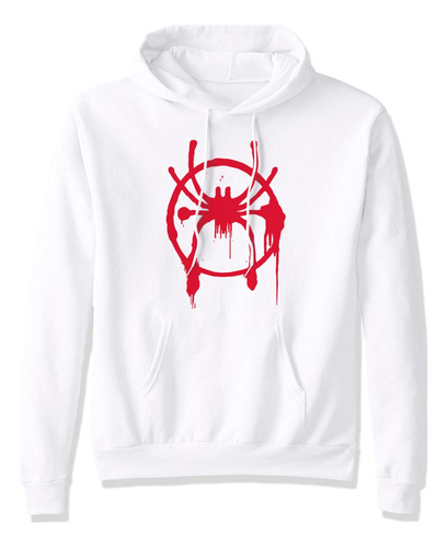 Sudadera Spider Man Miles Morales Araña Logo Rojo Aerosol 