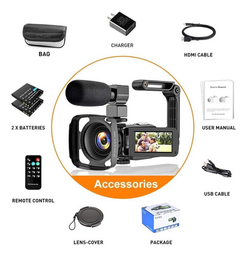 Cámara De Vídeo For Videocámara Youtube Ultra Hd 2,7 K 24