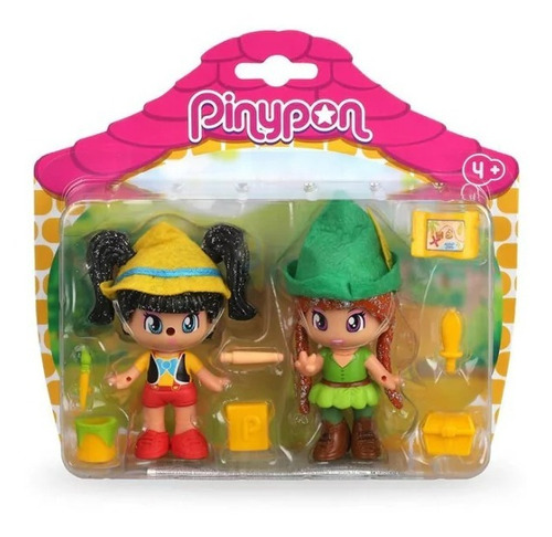 Pinypon Set X2 Figuras Cuentos De Hadas Pinocho Y Peter Pan