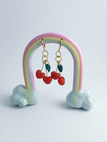 Aretes Cerezas De Corazón