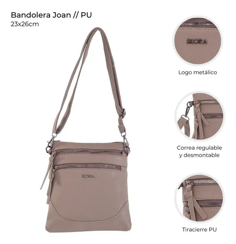 Cartera Bandolera Skora Cuero Pu Elegante Dama 100% Original