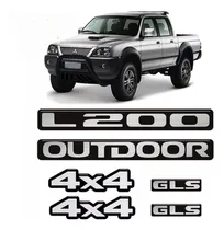 Comprar Kit 6 Emblemas Mitsubishi L200 Outdoor 4x4 Gls Resinado 