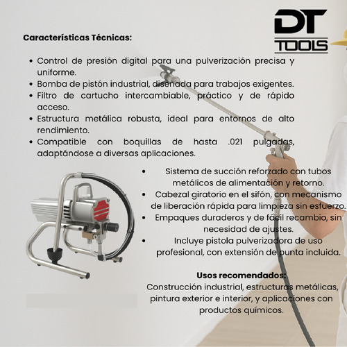 Equipo Pintar Pro. Dt Tools Aplica Latex Y Membrana Líquida
