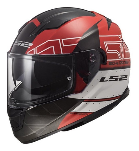 Casco Moto Integral Ls2 320 Stream Evo Kub Rojo Negro 999