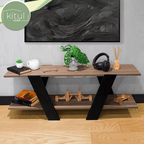 Mueble Tv Moderno Minimalista Estante Organizador Resistente Color Roble