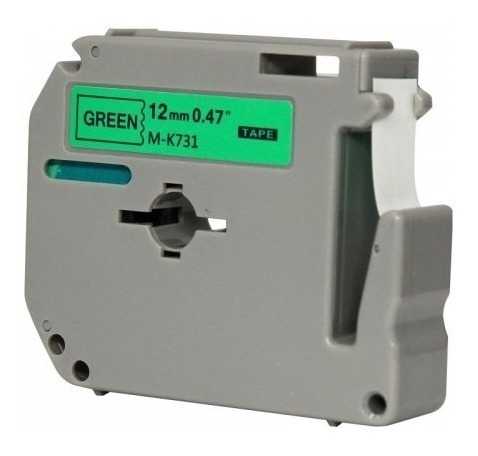 Imagem 2 de 7 de Fita Mk 731 Compativel Para Rotulador Brother 12mm Verde