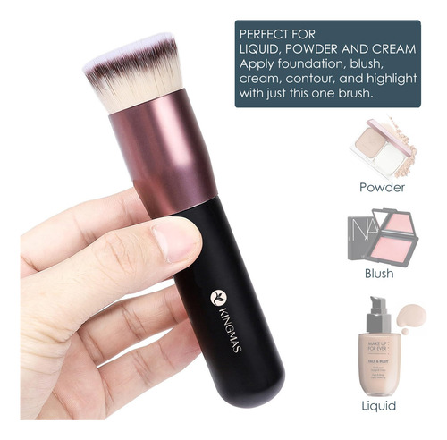 Brocha Kingmas Flat Top Foundation Brush, Premium Kabuki ...