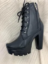 Comprar Botas Botines Casual Negro Con Trenzas
