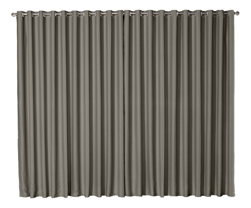Cortina Blecaute Quarto Curta 3,50 X 1,60 Blackout Em Tecido Cor Cinza