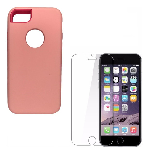 Protector Híbrido + Vidrio Templado Para iPhone 6 6s 7 8