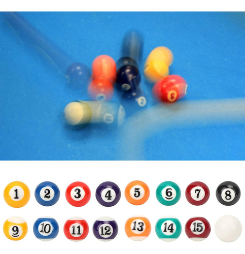 Haosie 16pcs Mini Juego De Bolas De Billar, 2.5cm/0.98inc...