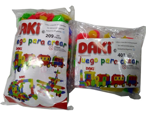 Combo Daki 2 Bolsas 336 Pza Rueditas Y Cabecitas Didáctico 